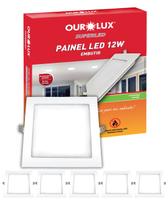 5 Painel Plafon LED Ourolux Embutir 12W Cor da Luz Branco Neutro Quadrado 5 Painel Plafon LED Ourolux Embutir 12W Cor da Luz Branco Neutro Quadrado