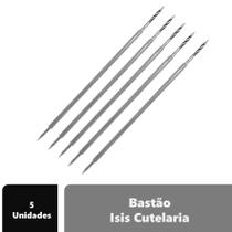 5 Palitos Bastão Isis Cutelaria ManicureTransparente Inox - IsisCutelaria