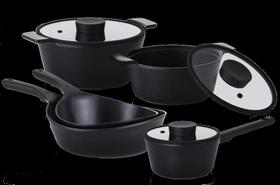 5 Panelas Vulkan em Cerâmica para Indução Neoflam Preto 5 Panelas Vulkan em Cerâmica para Indução Neoflam Preto