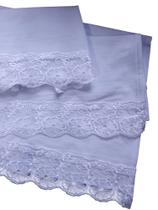 5 Panos Branco com Bordado Inglês Largo Branco