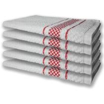 5 Panos De Prato Atoalhado Felpudo 370G/M² Premium Vermelho
