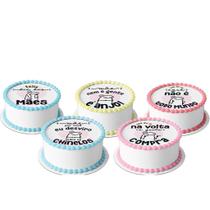 5 Papel Arroz comestível para mini bento cake Bolo 10 Cm Redondo festa comemoração surpresa amor feliz dia das mães flo
