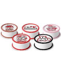 5 Papel Arroz comestível para mini bento cake Bolo 10 Cm Redondo festa comemoração surpresa amor feliz dia dos namorado 5 Papel Arroz comestível para mini bento cake Bolo 10 Cm Redondo festa comemoração surpresa amor feliz dia dos namorado