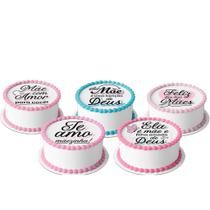 5 Papel Arroz para mini bolo bento cake 10 Cm Redondo festa comemoração surpresa amor feliz dia das mães te 5 Papel Arroz para mini bolo bento cake 10 Cm Redondo festa comemoração surpresa amor feliz dia das mães te