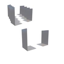 5 PARES Bibliocanto Apoio para Livros CINZA 18cm x12cmx10cm