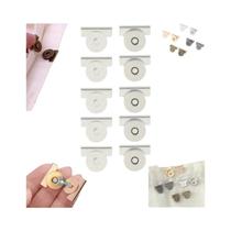 5 Pares De Botões Magnéticos Metálicos Com Fecho Sem Costura Para Bolsas, Roupas E Artesanato DIY, 5 Pares De Botões Magnéticos Metálicos Com Fecho Sem Costura Para Bolsas, Roupas E Artesanato DIY,