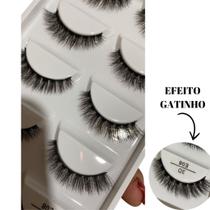 5 Pares de Cílios Postiços E08 estilo gatinho natural 5 Pares de Cílios Postiços E08 estilo gatinho natural