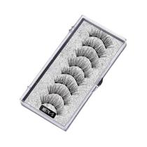 5 Pares De Extensões De Cílios Magnéticas 3D De Visón Natural Com Pinça Profissional E Conjunto De