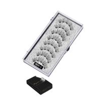 5 Pares De Extensões De Cílios Magnéticas 3D De Visón Natural Com Pinça Profissional E Conjunto De