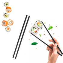 5 Pares de Hashi Para Comida Japonesa Preto Melamina Japones - Western