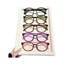 5 pares de óculos de leitura redondos femininos anti luz azul leve armação completa