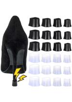 5 Pares De Protetores De Salto alto Feminino preto Transparente Silicone