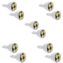 5 Pares Lâmpada Led Modelo Leds Branco 6000k Pingão T10 C/10
