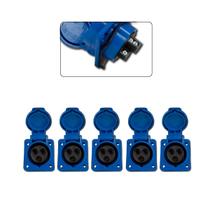 5 Pc Tomada Embutir 2P+T 16A 6H 220/250V Azul OMG-3046