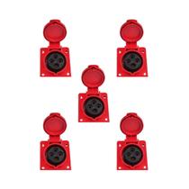 5 pc tomada embutir vermelha 3p+t 32a 6h 380/415v n4246