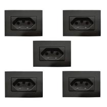 5 Pç Tomada P/moveis Margirius 2p T Preta 20a 250v Nbr14136