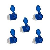 5 Pc Tomada Sobrepor Azul 3p+t 32a 9h 220v N4209