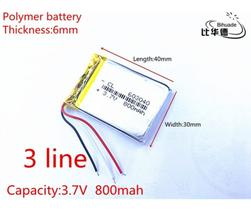 (5 Pcs) Bateria 3,7v Com 800mah 3 Fios Gps