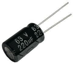 5 PÇS - CAPACITOR ELETROLITICO 220X63V - 220UF X 63V - 105º