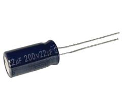5 PÇS CAPACITOR ELETROLITICO 22X200V - 22UF X 200V - 105º 5 PÇS CAPACITOR ELETROLITICO 22X200V - 22UF X 200V - 105º