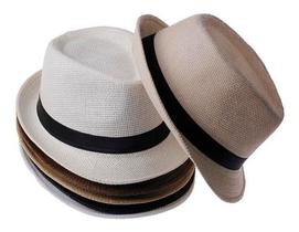 5 Pcs Chapeu Unissex Palha Malandrinho Panama