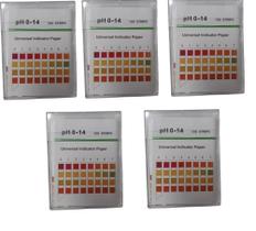 5 Pçs Fita Papel Indicador Ph 0-14 Cx 100 Tiras Tipo Merck