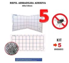 5 Pçs - Refil 400x135 Mm Armadilha Pega Mata Mosca Mosquito
