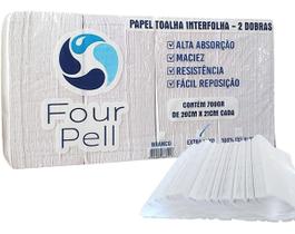 5 Pct Papel Interfolha Fourpell Folhas Dupla Extra Luxo