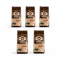 5 pcts Torrado e Moído Granulometria Fina Grandeur Café Tradicional Torra Escura 100 Arábica 500g Notas Sensoriais Amadeiradas
