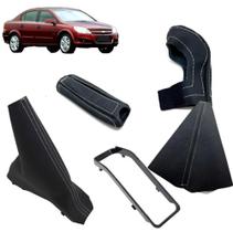 5 Peças Capas Couro E Coifas Câmbio Automático E Freio De Mão C/ Aro Vectra Elite 2009 Á 2011
