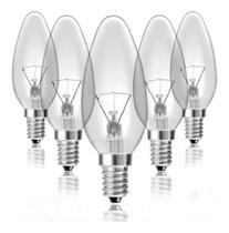 5 Peças Lâmpada Vela Lisa Incandescente 60w 220v E14 Clara 5 Peças Lâmpada Vela Lisa Incandescente 60w 220v E14 Clara