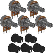5 Peças Potenciômetro Linear 5k Com Knob