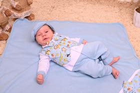 5 Peças - Saída Maternidade Completa Bebê Menino Safari Azul