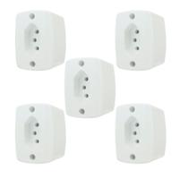 5 Peças Tomada 10a Externa Branca Ilumi Sobrepor 16516