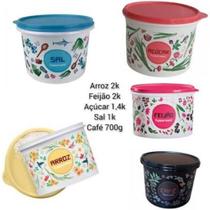 5 peças Tupperware - Conjunto mantimento Floral