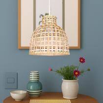 5 Pendente Boho Fibra Natural Em Bambu Cabeceira Nat52