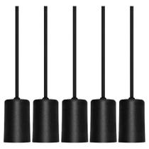 5 Pendente Cabo Ajustável Dot Metal Vintage Preto Taschibra