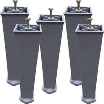 5 Pes Para Armario Pia Gabinete De 17 a 18,5cm Cinza