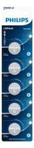 5 Pilhas Philips Cr2025 3v Bateria Moeda 1 Cartela