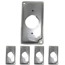 5 Placa Condulete 1 Polegada Alumínio 1 Tomada Redonda Sieg Furação Diagonal