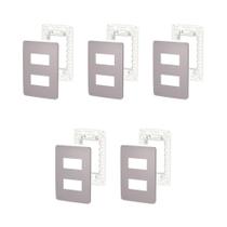 5 Placa/Espelho 2 Módulos Axis Grey 4x2 S730121224 Orion Schneider