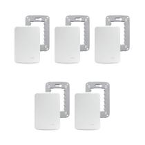 5 Placa Espelho 4x2 Cega Branca Miluz S3B77100 Com Suporte