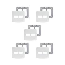 5 Placa Espelho 4x4 2 Mod Branca Miluz S3B77420 Com Suporte 5 Placa Espelho 4x4 2 Mod Branca Miluz S3B77420 Com Suporte