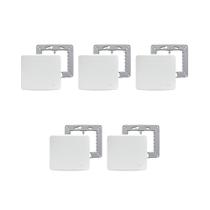 5 Placa Espelho 4x4 Cega Branca Miluz S3B77400 Com Suporte