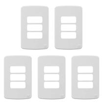 5 Placas 4x2 Pol. Horizontal P/ 3 Módulos Cor Branca Weg