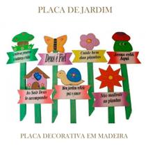 5 Placas com Frases Casa e Jardim Decorativas em Madeira - Garden