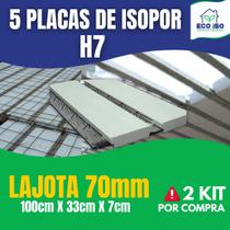 5 Placas de Isopor Laje 100cm x 33cm x7cm Isolamento Térmico e Acústico