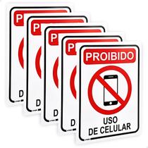 5 Placas De Proibido Uso De Celular 20x15 Aviso Sinalização 5 Placas De Proibido Uso De Celular 20x15 Aviso Sinalização