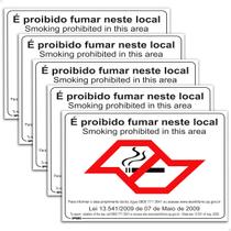 5 Placas É Proibido Fumar Neste Local Lei Sinalização 20x15