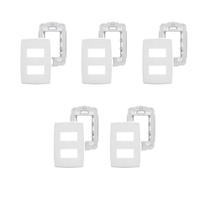 5 Placas Espelhos 4x2 2 Módulo Horizontal Brancas Legrand Pial Plus 618506